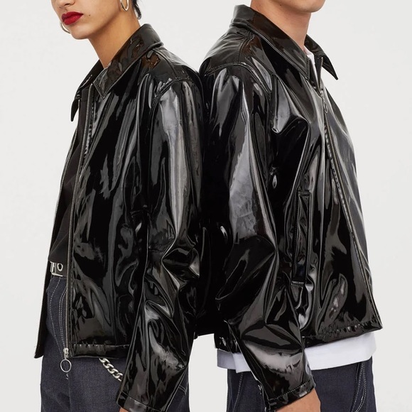 h&m vinyl jacket